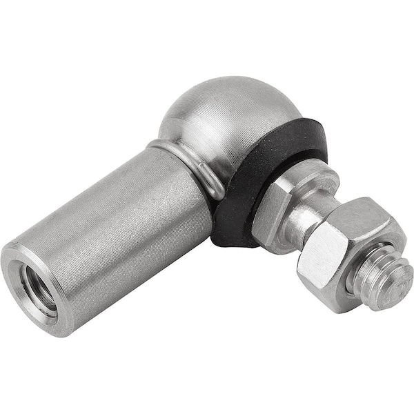 Angle Joint DIN71802 Right-Hand Thread, M06, Form:Cs W Retaining Clip, Stainless 1.4305 Bright,